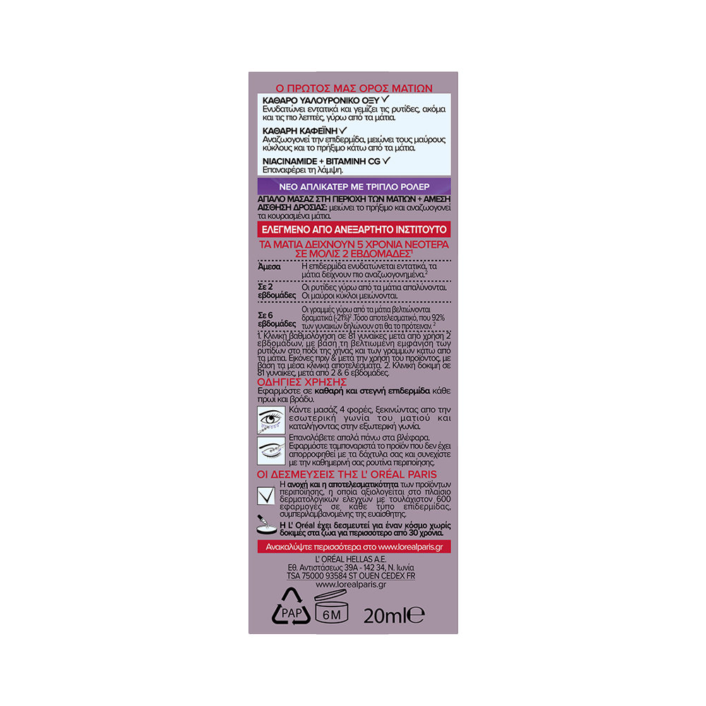 L'OREAL PARIS - REVITALIFT FILLER Eye Serum - 20ml